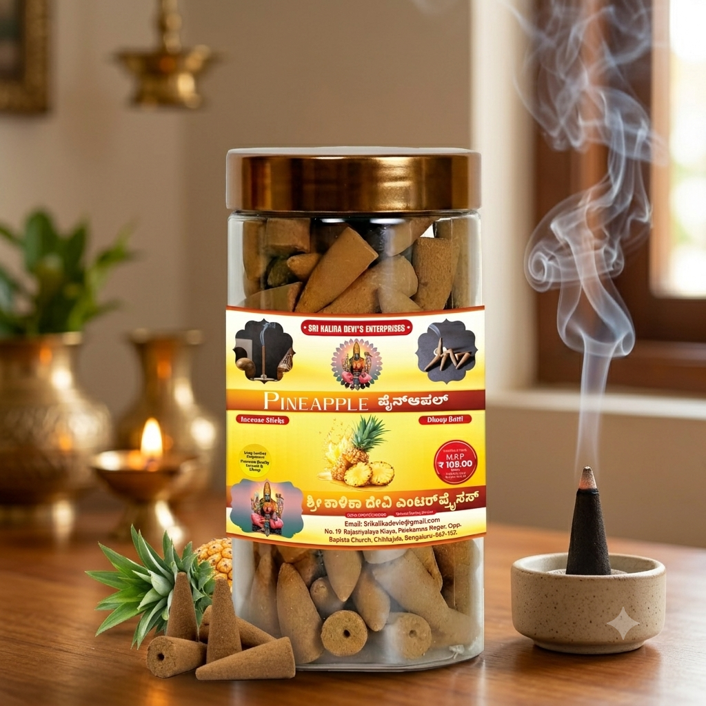 Pineapple Premium Dhoop Batti Cones Jar