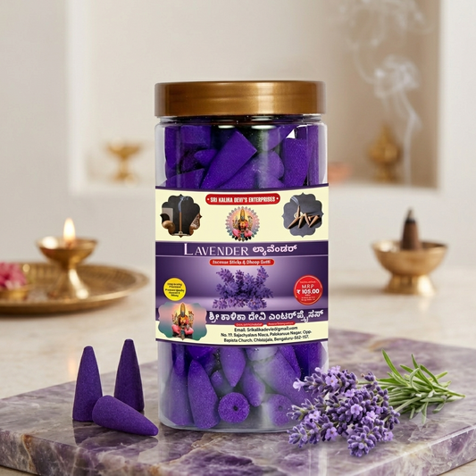 Lavender Premium Dhoop Batti Cones Jar