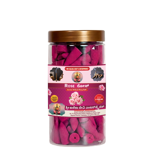Rose Premium Dhoop Batti Cones Jar